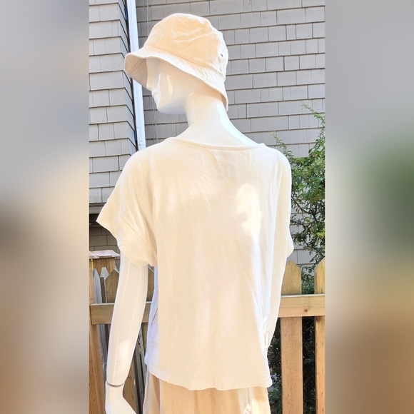 JUNGMAVEN WHITE COTTON TSHIRT WITH SIDE POCKETS LG. - Picture 6 of 13